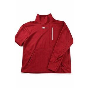 Under Armour Men’s Red Quarter Zip Pullover Jacket Fleece Lined Size L